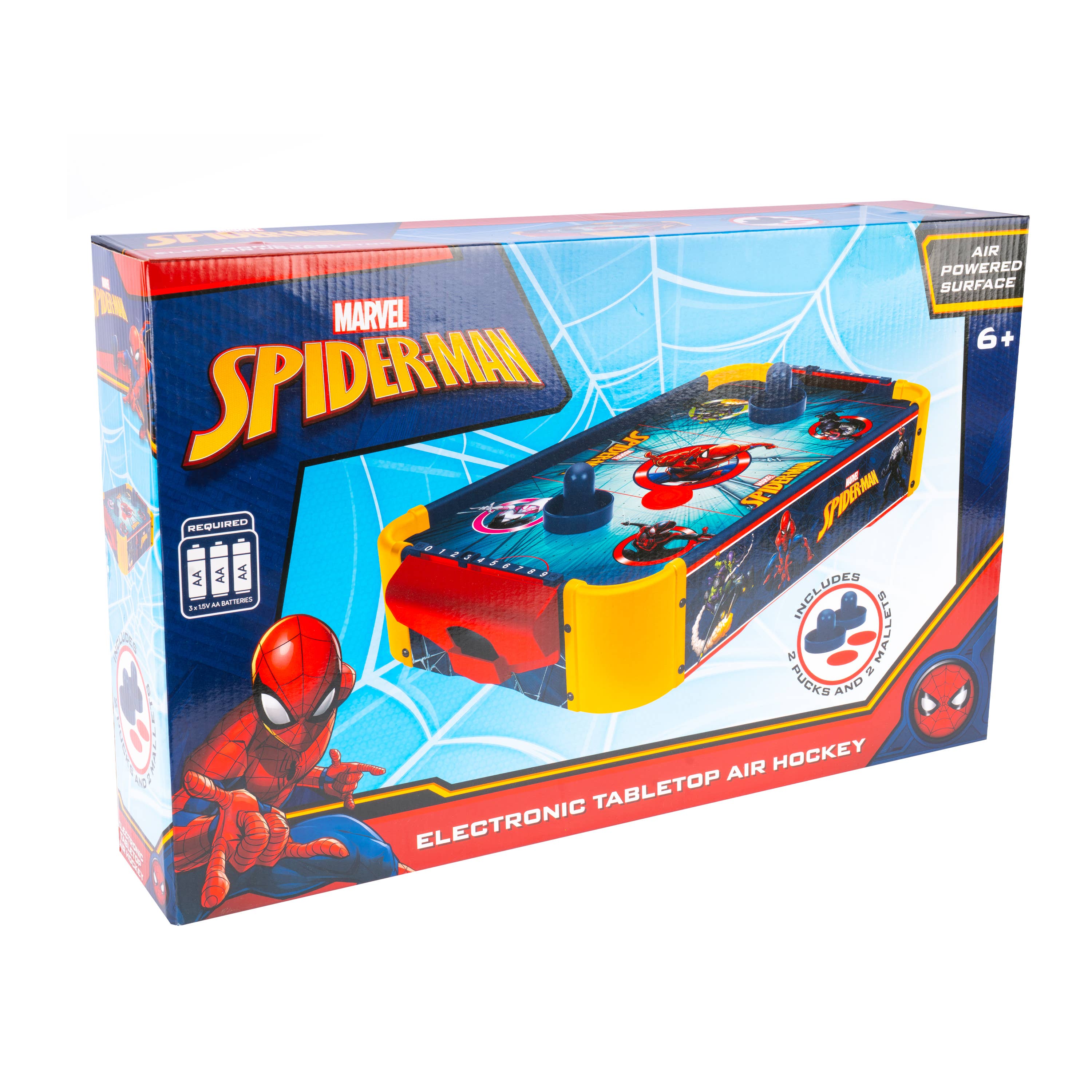World Tech Toys - Wholesale Sporting Game - Kids & Baby - Marvel Spider-Man Electric Wooden Tabletop Air Hockey 1