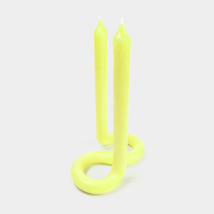 54 Celsius - Wholesale Tapered Candle/Candlestick - Twist Candle Sticks by Lex Pott, 9.5" Tall, Yellow