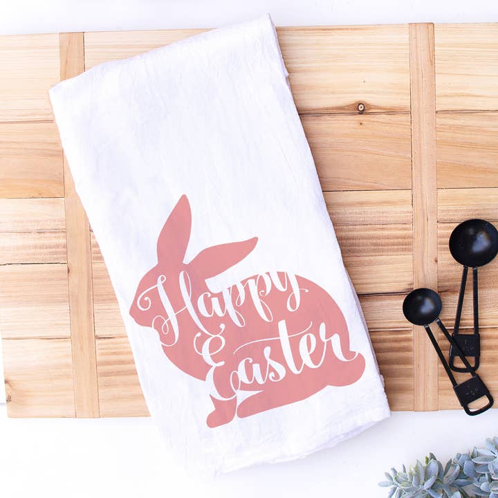 Happy Easter Bunny keukenhanddoek en theedoek voor wholesale door Designing Moments