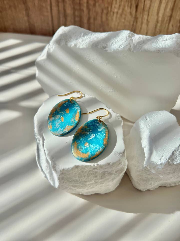 Patine - Ovale Bleu pour la vente par ReynaBee Clay Co