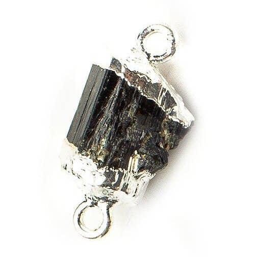 Silver Leafed Brown Tourmaline Natural Crystal Connector 1 piece 20x9mm average size for wholesale by The Bead Traders