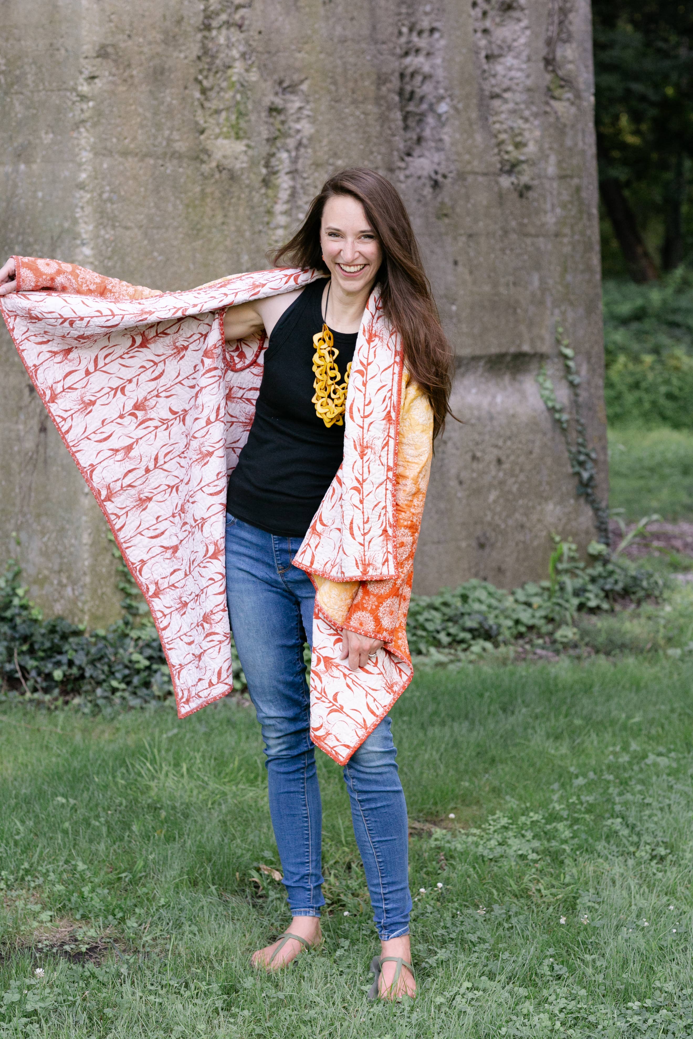 Rachel Rossi Design - Wholesale Craft Sewing Kit - Cozy Cascade | A Quilted Open Front Cardigan9