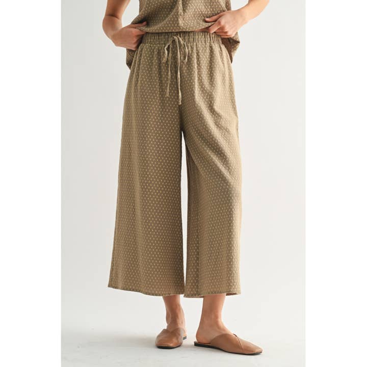 Olive GEO PRINT PANTS for wholesale on Faire