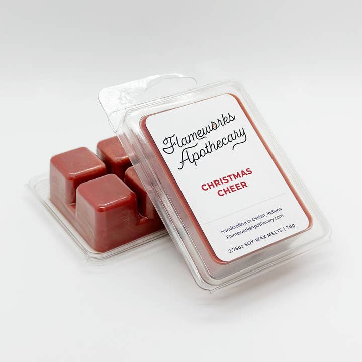 Christmas Cheer 2.75 oz Wax Melts for wholesale by Flameworks Apothecary