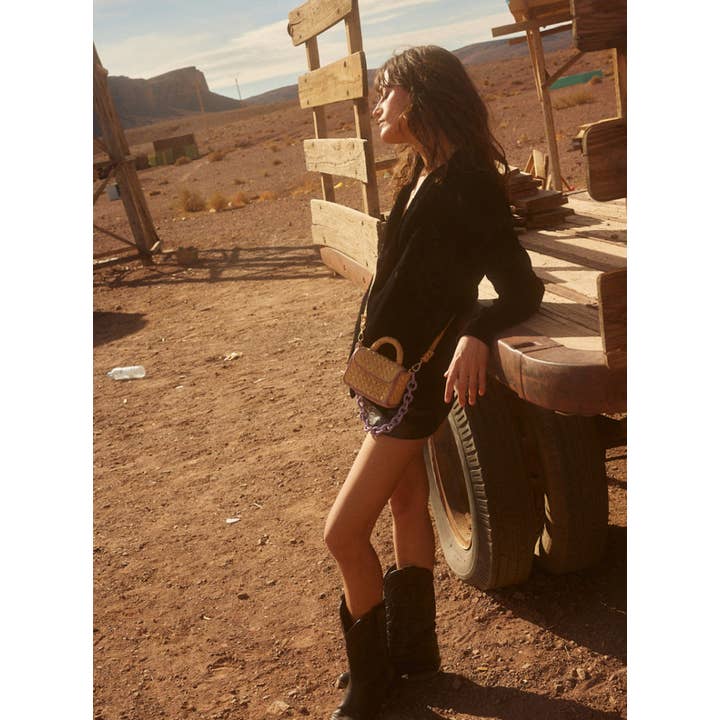 Sanabay - Wholesale Messenger Bag - Women's - Mini Félicie natural and lavender mini raffia bag2