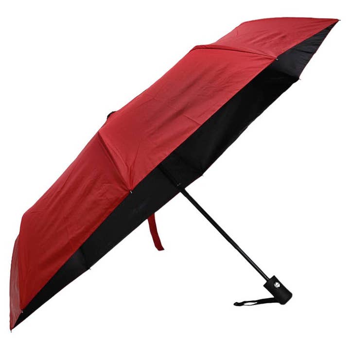 ASSORTED Dark Neutral Black Bottom Auto Compact Umbrella for wholesale on Faire1
