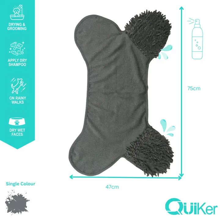 Quiker Pet Products β wholesale Pet grooming aid β Dog β QuikDry Noodle Drying Towel/Mitts - Grooming - 3 Pack Inner1