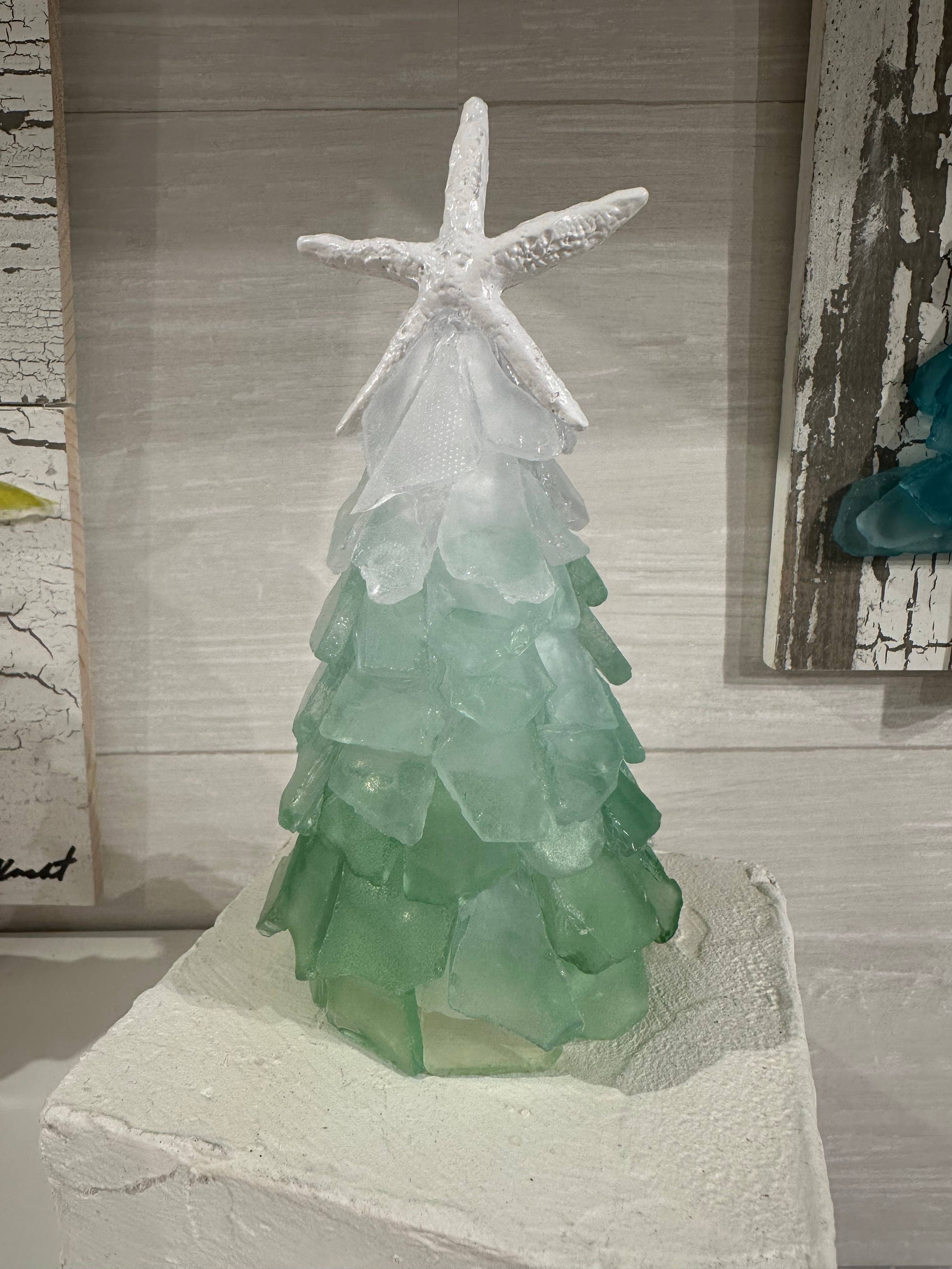 A SEAGLASS CREATION/SALTY SIGNS DESIGNS - Wholesale Christmas Decoration - 3D Seaglass Christmas Tree Box Set 6