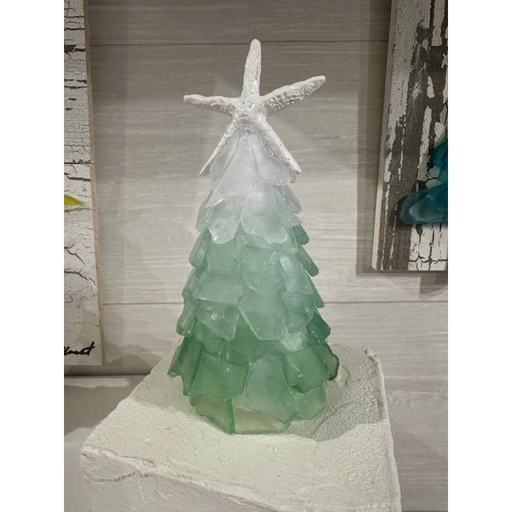 A SEAGLASS CREATION/SALTY SIGNS DESIGNS - Wholesale Christmas Decoration - 3D Seaglass Christmas Tree Box Set 6