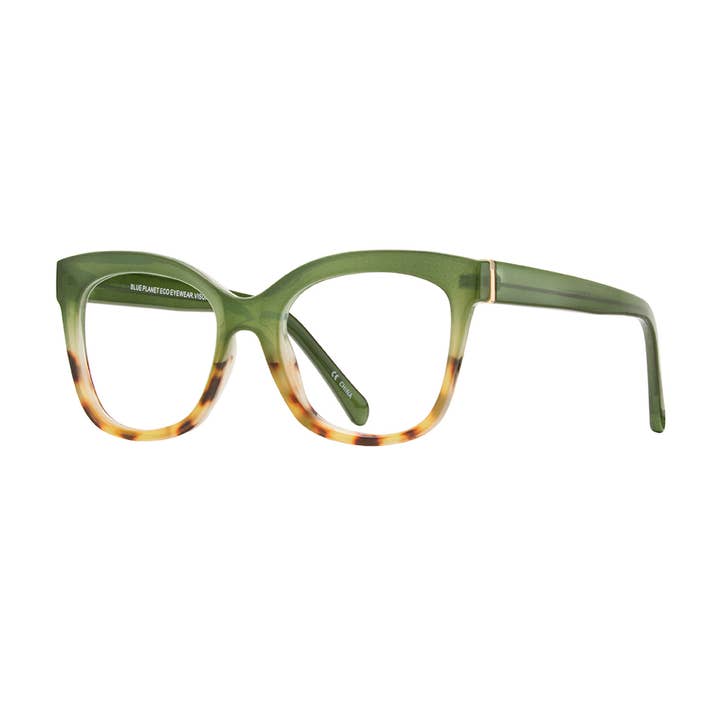 BP20832 Morgan - Tartarugato Verde/Marrone - Lenti Filtro Luce Blu per la vendita all'ingrosso da parte di Blue Planet Eco-Eyewear