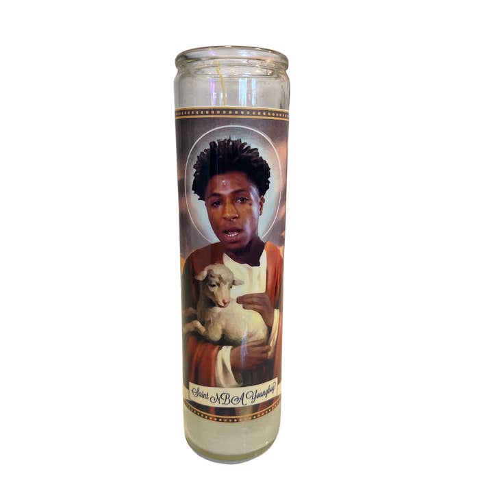 NBA Youngboy Devotional Prayer Saint Candle for wholesale by The Luminary and Co.