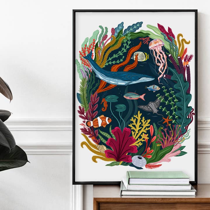 Ocean Habitat-Aufdruck für den Großhandel von Bea Baranowska Illustration