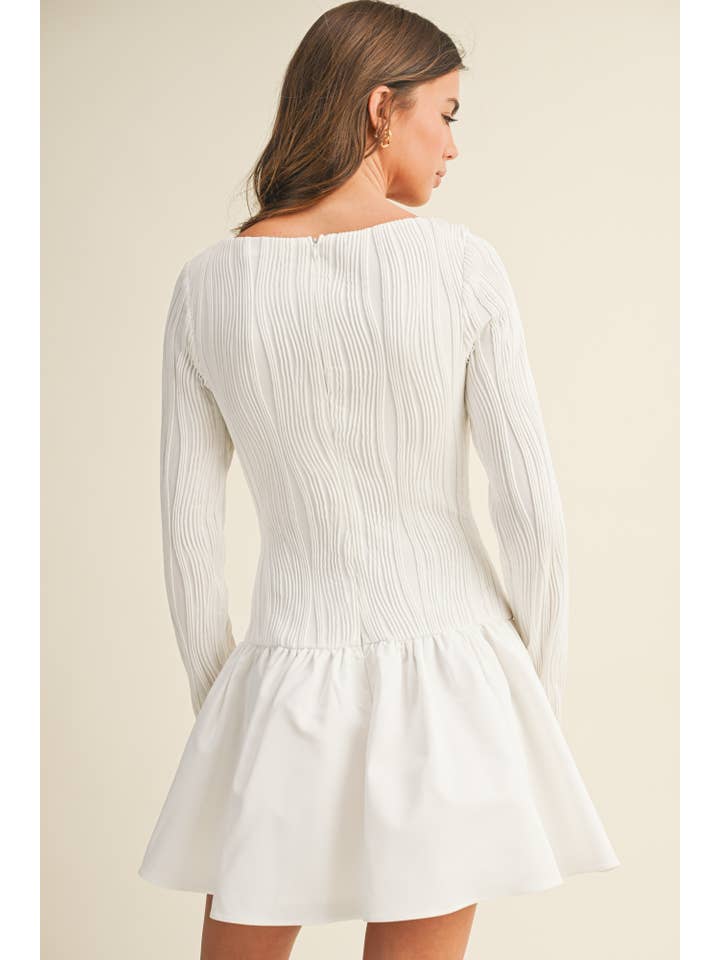 Mustard Seed - Wholesale Dress - Women's - BOAT NECK LONG SLEEVE FLARE DRESS5