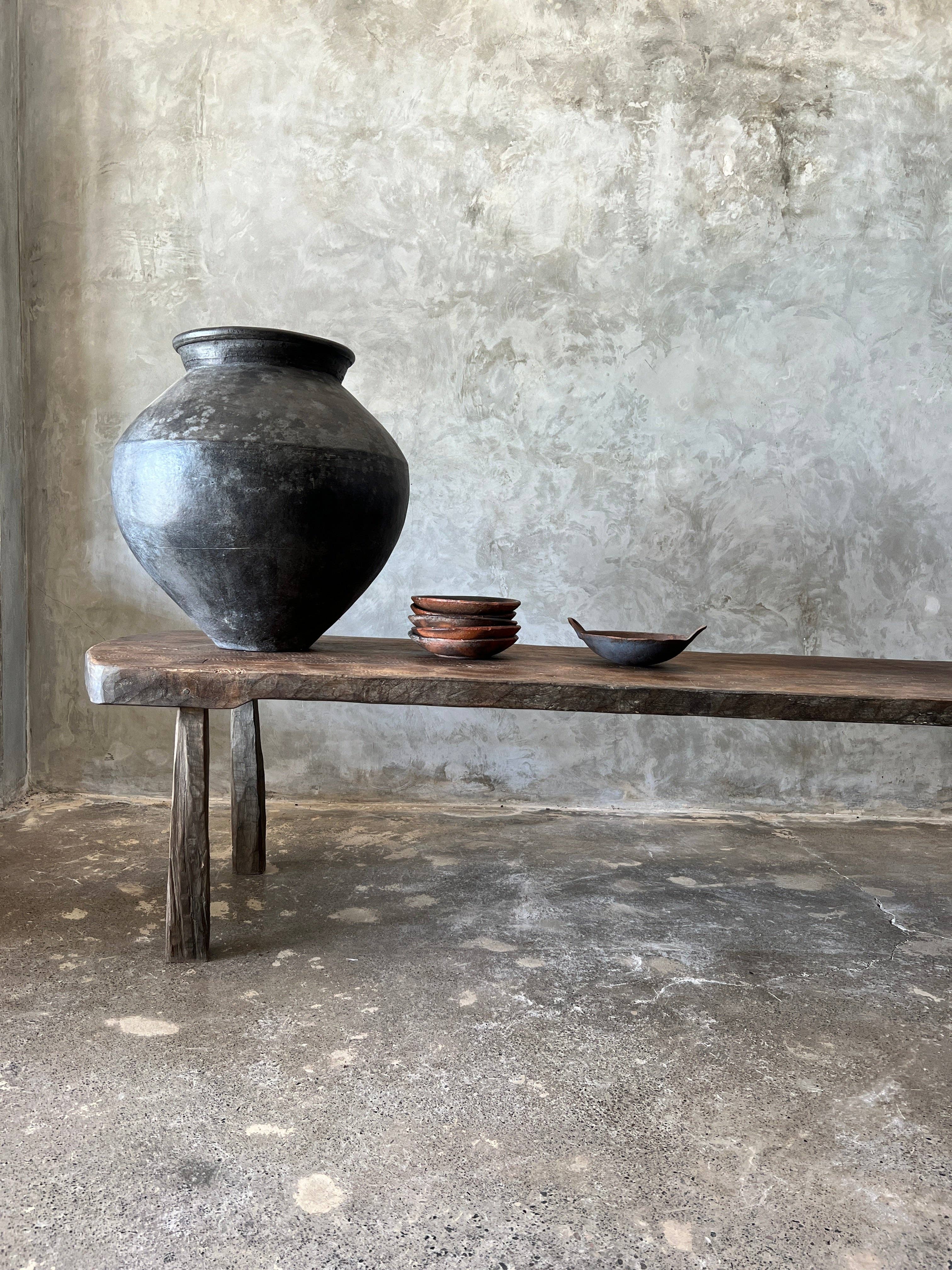 Office Objets - Wholesale Coffee Table - Large round coffee table in antique Asian teak L:2m W:50 H:5024