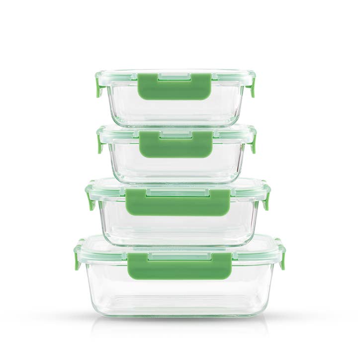 JoyJolt – Recipiente para armazenar alimentos por atacado – JoyFul 12 recipientes de armazenamento de vidro com tampas verdes à prova de vazamentos6