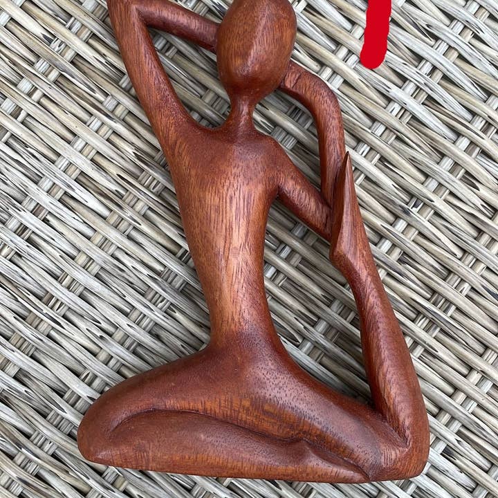 Ubud Glass - Wholesale Sculpture - Hand-Carved Wooden Yoga Poses Art - Serene and Spiritual Home Decor21