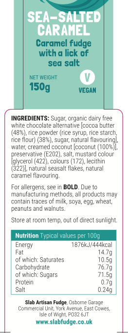 Slab Artisan Fudge - Wholesale Fudge - Vegan karamelfudge met zeezout3