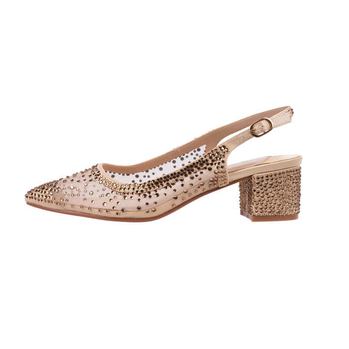 Lady Couture DEMI Rhinestone Mesh Slingback for engroshandel hos LADY COUTURE