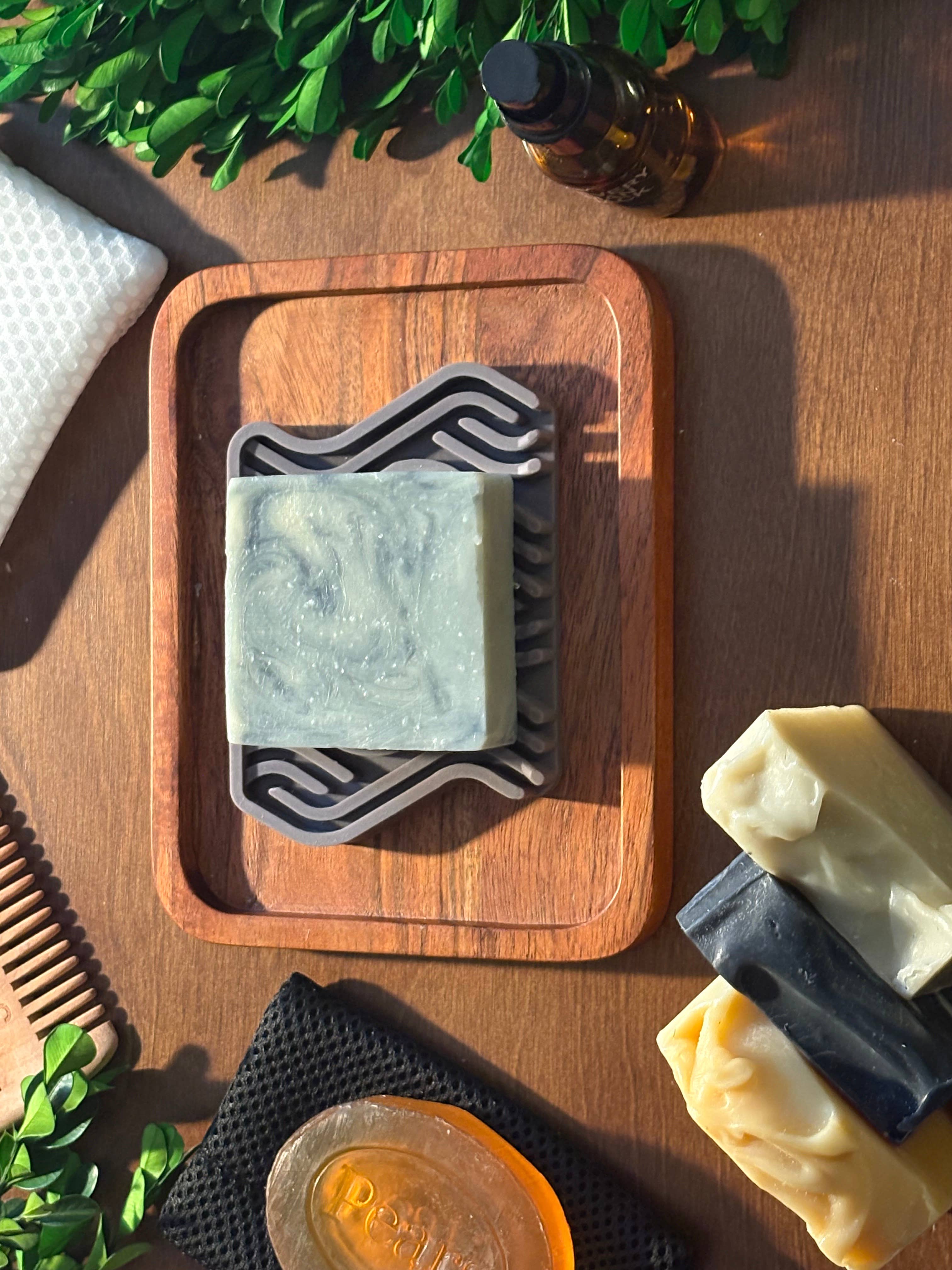 Multi Colored Soap Dish (White/Grey/Green) Premium Silicone Soap Saver for wholesale on Faire11