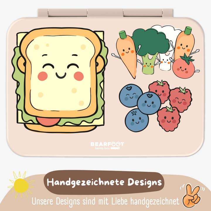 BEARFOOT - Wholesale Lunch Bag/Box - Kids - Lunch box with compartments, lightweight & leak-proof - brown sandwich2