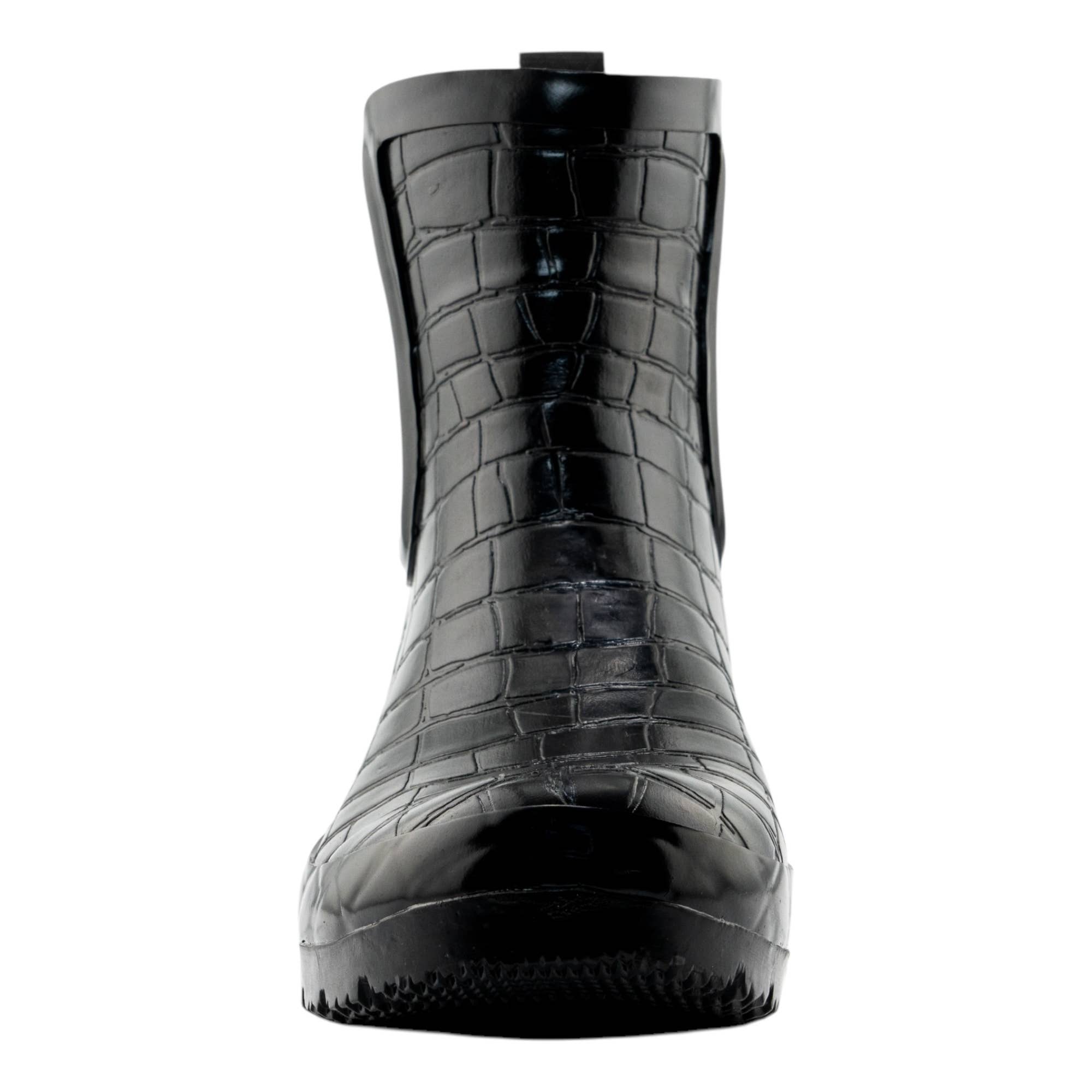 ROMA BOOTS - Wholesale Rain Boots - Women's - CHELSEA BLACK CROC EMBOSS WOMEN'S ANKLE RAIN BOOTS4