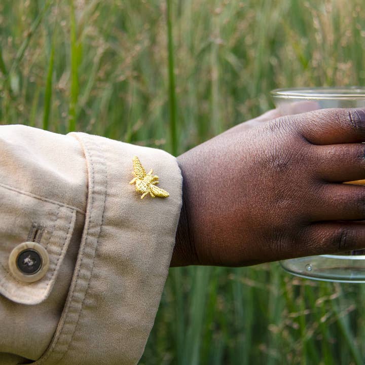 Botanopia USA - gifts , decor and cards for plant lovers - Wholesale Patch - Golden Embroidered Brooches - 3 little Bugs11