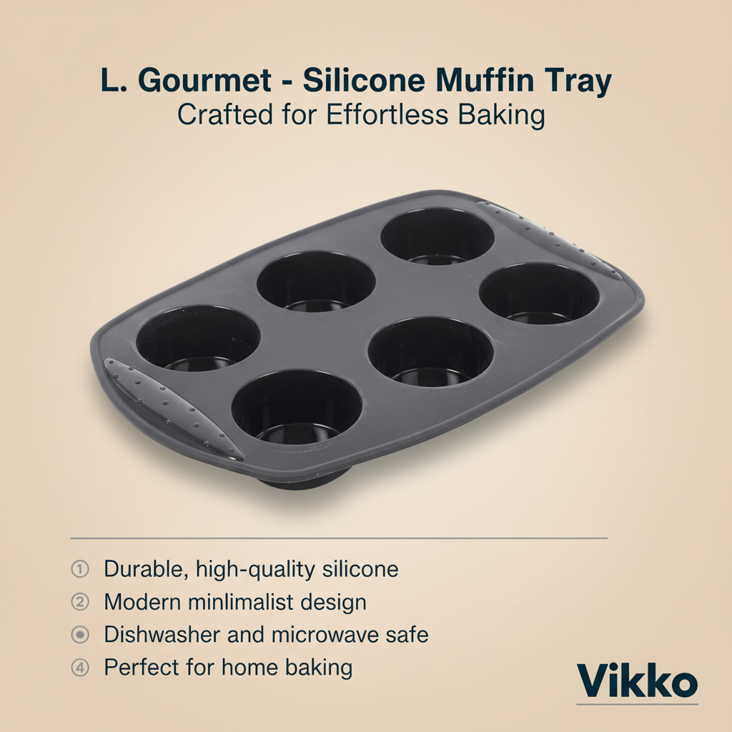 Kadra Kitchenware - Wholesale Cupcake/Muffin Pan - L. Gourmet - Silicone Muffin Tray3