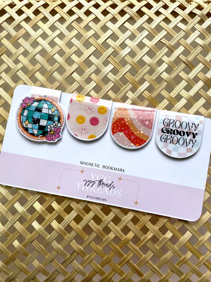 Groovy Disco Ball | Magnetic Bookmark Set | Page Marker for wholesale by YGG Threads