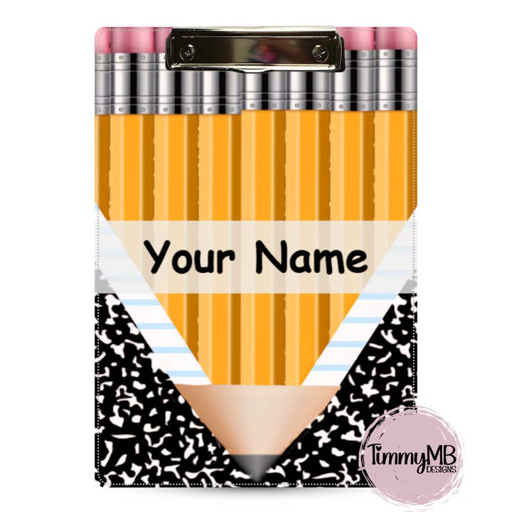 Pencil Notebook Split - Custom Clipboard for wholesale by TimmyMB Designs