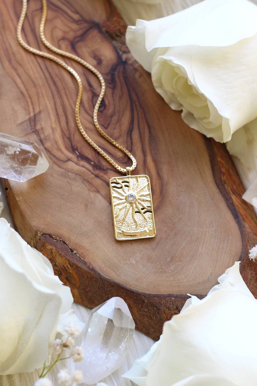 Malabella Jewels - Wholesale Pendant/Charm Necklace - Sun Tarot Card Gold Necklace2
