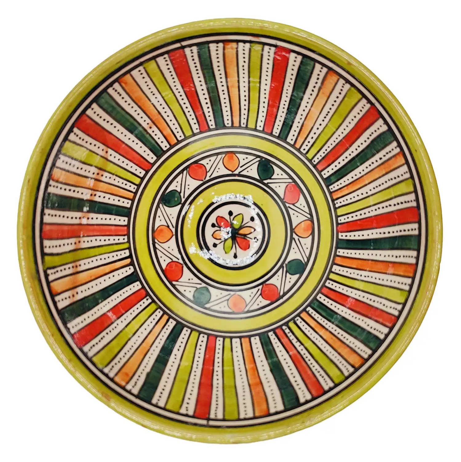 Etnico del Mondo - Wholesale Decoratief bord/schotel/kom - Marokkaanse Terracotta Keramische Kom Uit Safi 25 cm #30