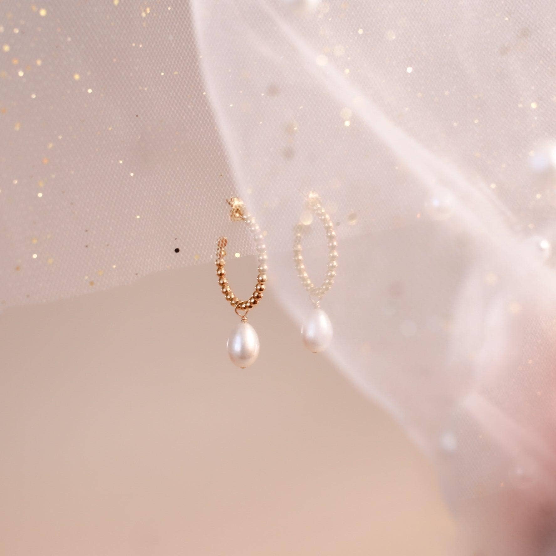 NOLIA Jewelry - Wholesale Hoop Earrings - Avila Pearl Hoop Earrings3