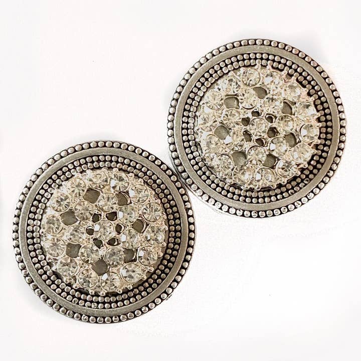 Conjunto de pinos de cluster de strass claro antigo por atacado de MagneButton