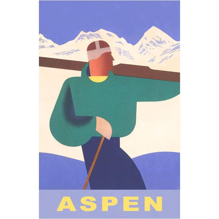 Found Image Press - Wholesale Postcard - Postcard CO-209 Aspen, Colorado, Modern Motif Label