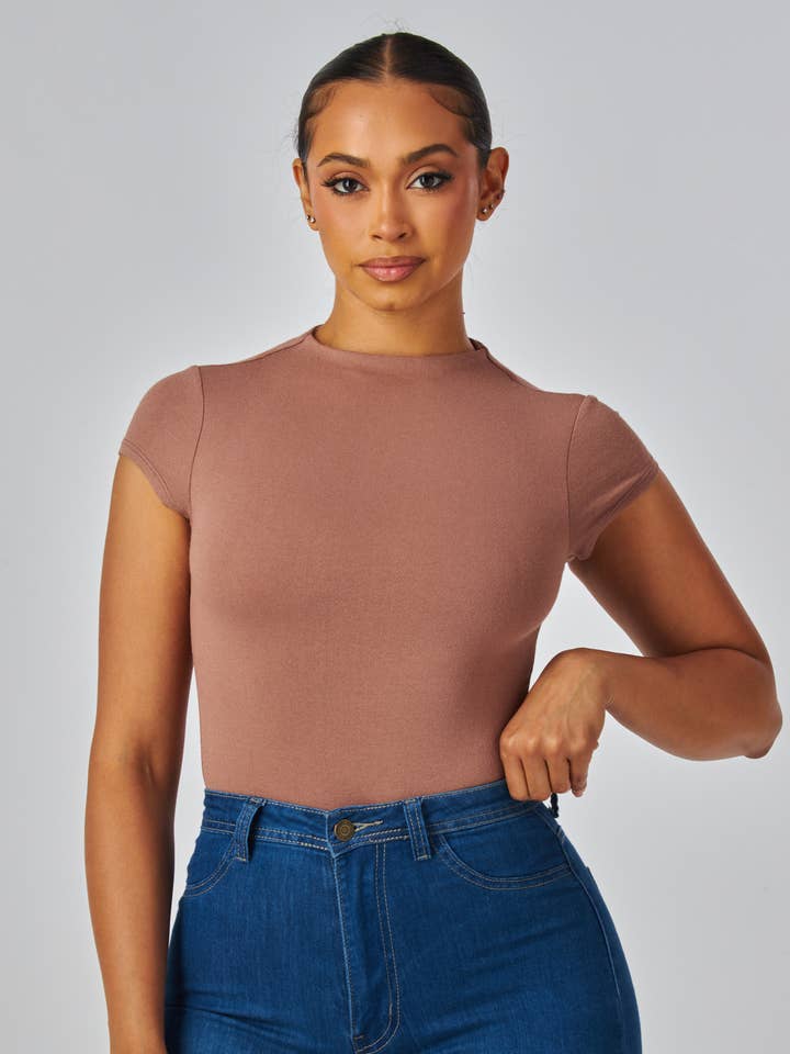 So What Basic Essential Cap Sleeve Thong Bodysuit (BT20996) for wholesale by Hot & Delicious