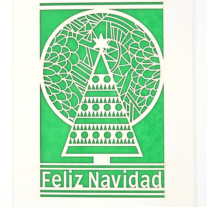 two hermanas – Großhandel Weihnachtskarte – Feliz Navidad - Baum und Mond - Fröhliche Weihnachten7