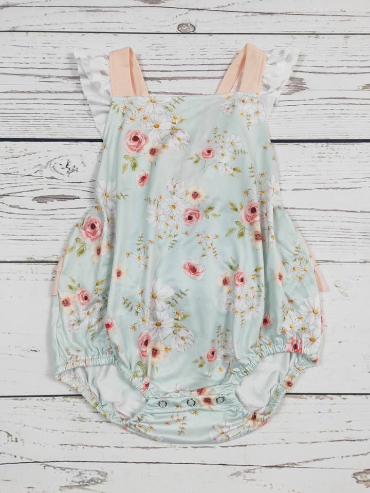 Baby Summer Floral Printed Bubble for engroshandel hos sassy kids palace
