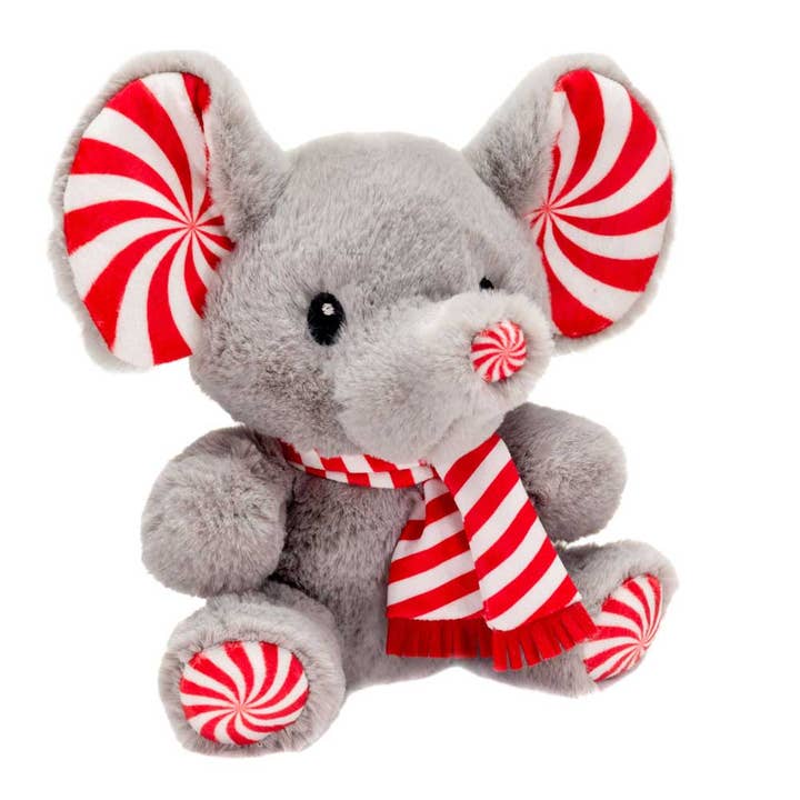 Holiday - 9" Peppermint Elephant Plush for wholesale by Fiesta Toys