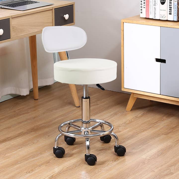KKTONER - Wholesale Chair - White PU Leather Adjustable Desk Chair with Footrest1