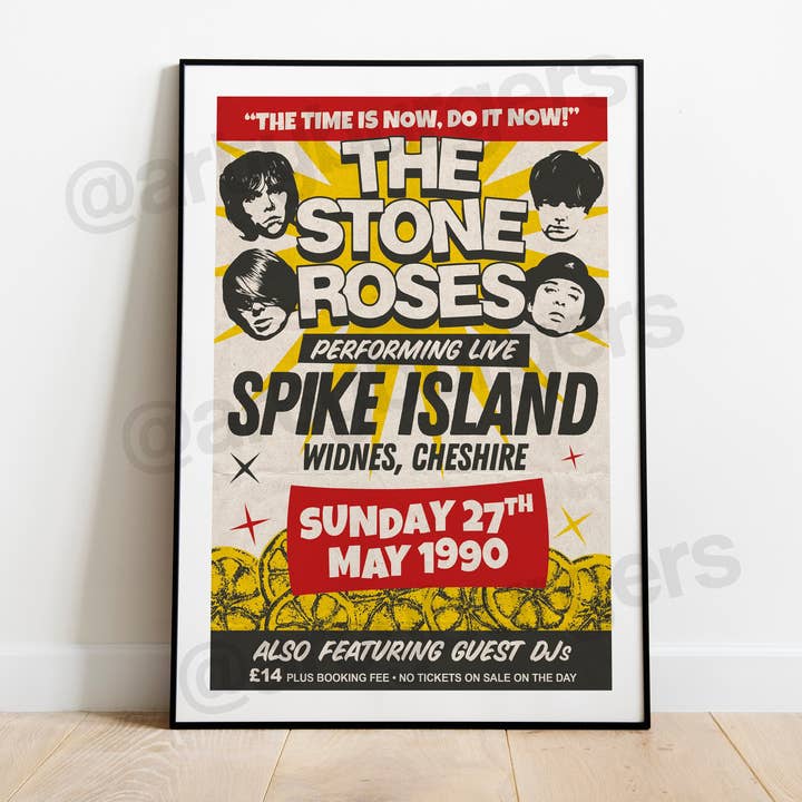 Spike Island Retro Concert Poster | Rock Indie Lyrics for wholesale by ArtyBurgers