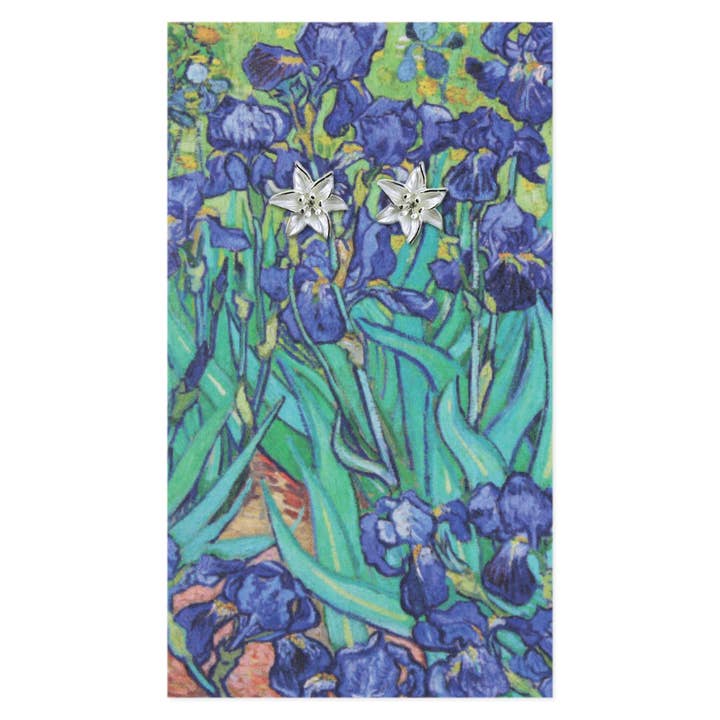 ZAD - Wholesale Stud/Post Earrings - Irises Fine Art Silver Post Earrings1