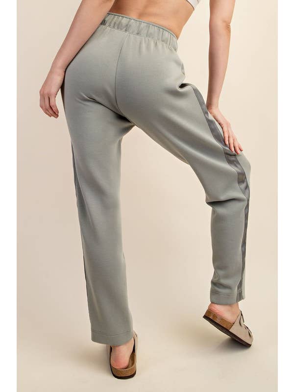 Sunday Morning - Wholesale Lounge Sweatpants/Joggers - Women's - P146237 Straight Leg Jogger with Side Satin Detail15