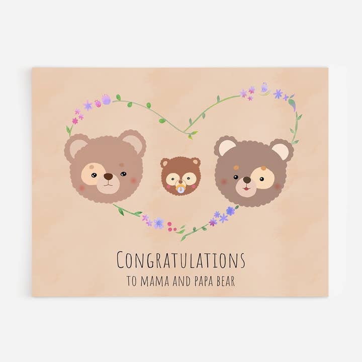 Baby Card | Newborn Baby Card | Congrats to Mama and Papa for wholesale by Caringyou Studio
