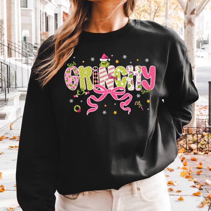 Grinchy Graphic T-shirt or Sweatshirt for wholesale by Sam & Seb Co.