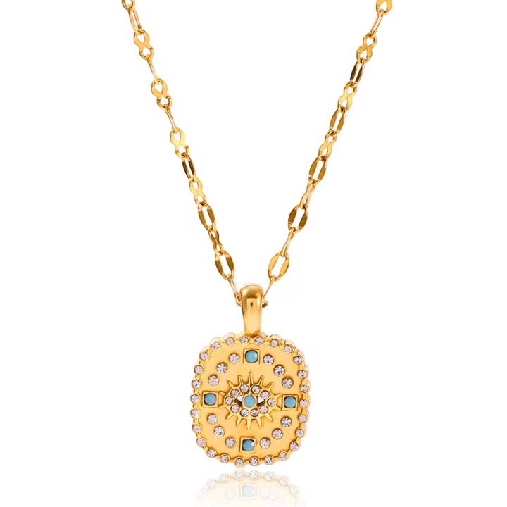 Colar Olho Turquesa Vigia-me por atacado de Kismet Showroom