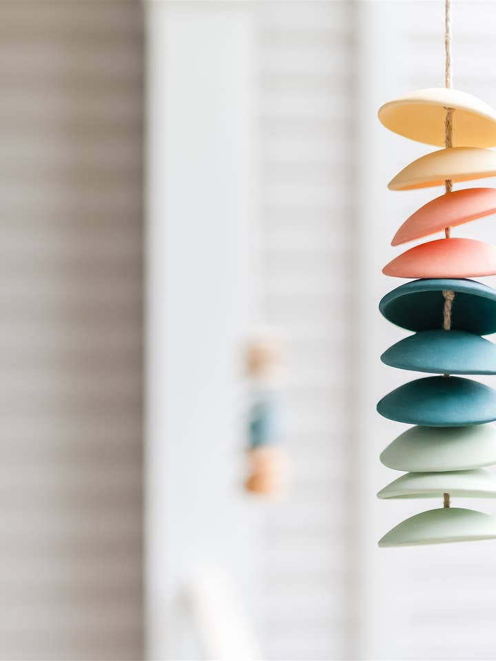Ceramic Chimes - Yellow / Coral / Teal / Seafoam for wholesale by Fettle & Fire