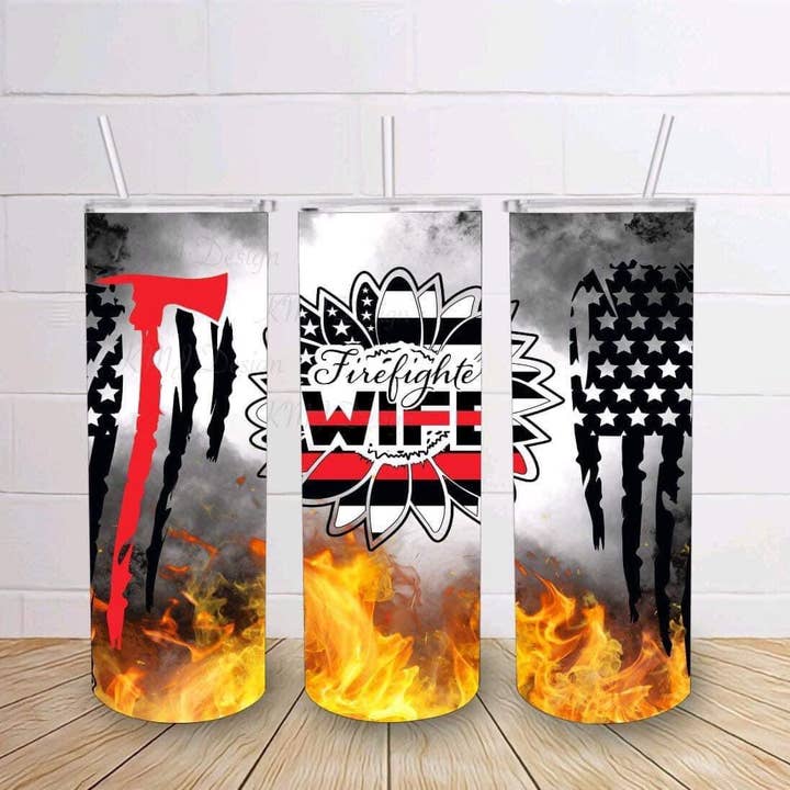 Bicchiere Firefighter Wife per la vendita all'ingrosso da parte di Farm Life Crafting