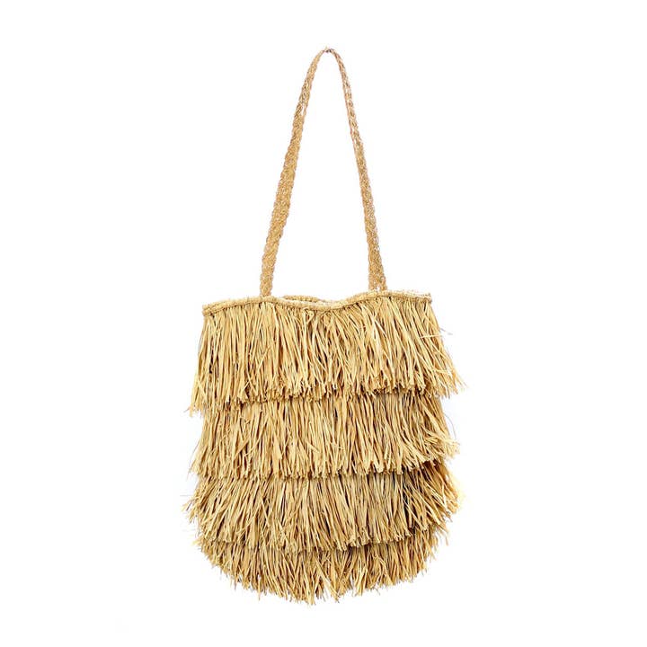 Sac cabas Bahamas en raphia - naturel pour la vente par Bazar Bizar Living