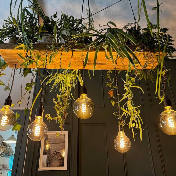 MooBoo Home - Wholesale Chandelier/Hanging Light - Wooden Beam Chandelier Water Resistant for Live Plant Display2