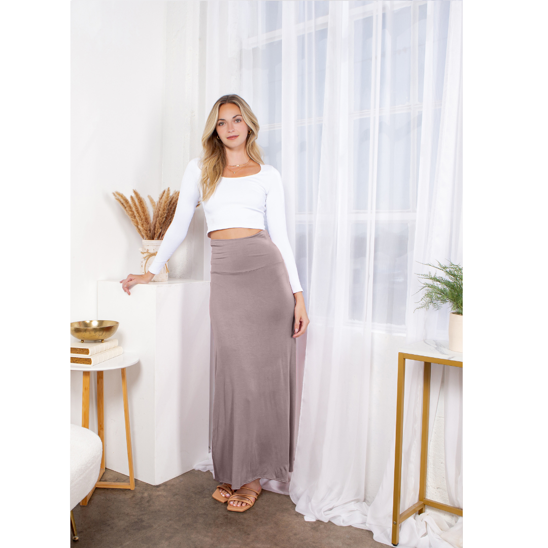 Azules Clothing - Vente Jupe – femme - Jupe maxi Azules - élégante, longue, douce, stretch et fluide style bohème3